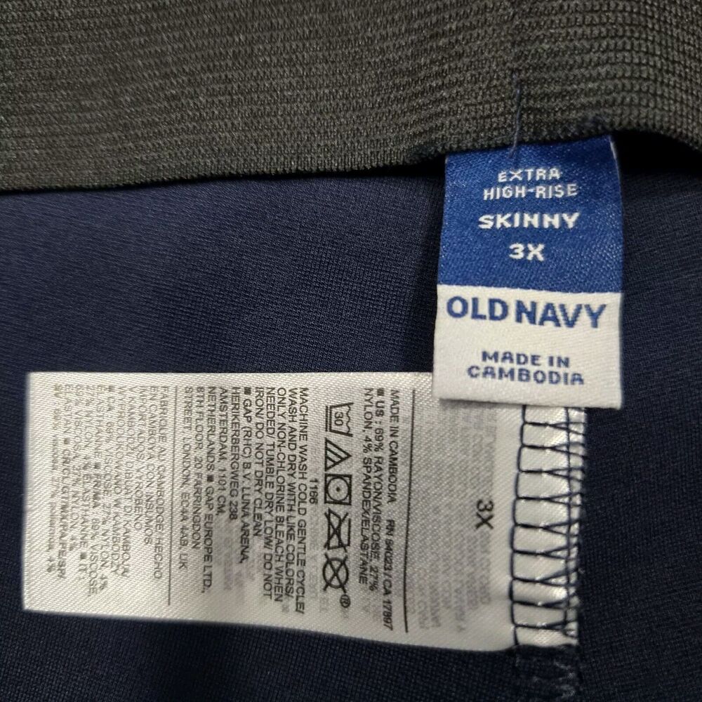 Old Navy 3X Pants Navy Extra High Rise Pull-on Knit Straight Leggings NEW - Picture 4 of 8